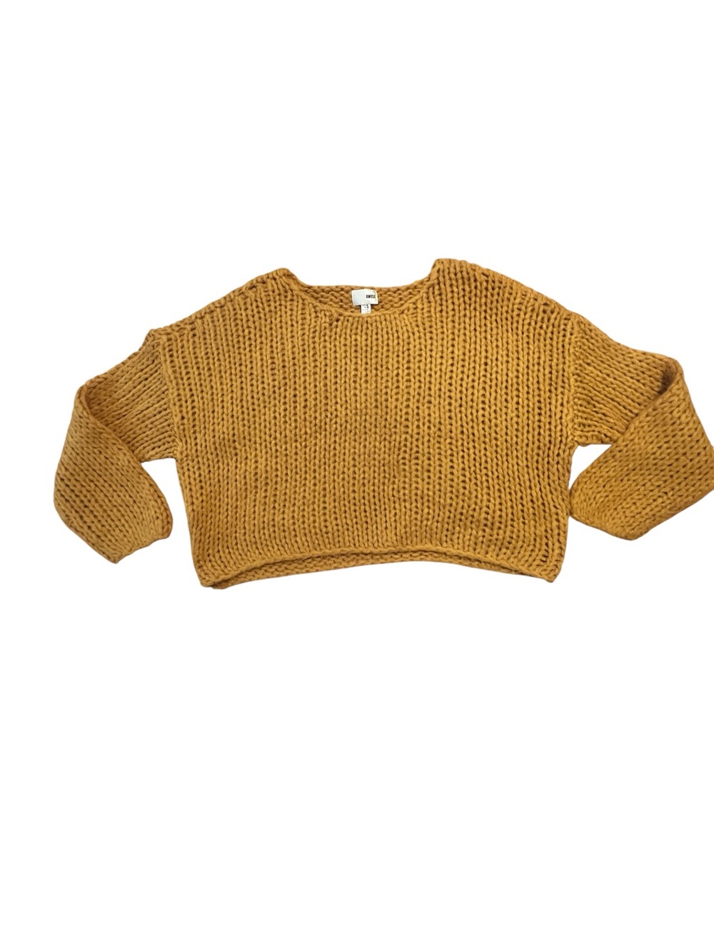Amuse Society Mustard Chunky Cropped Crewneck Sweater - Picture 8 of 8
